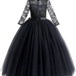 Girls size 10-12 black tulle/lace dress